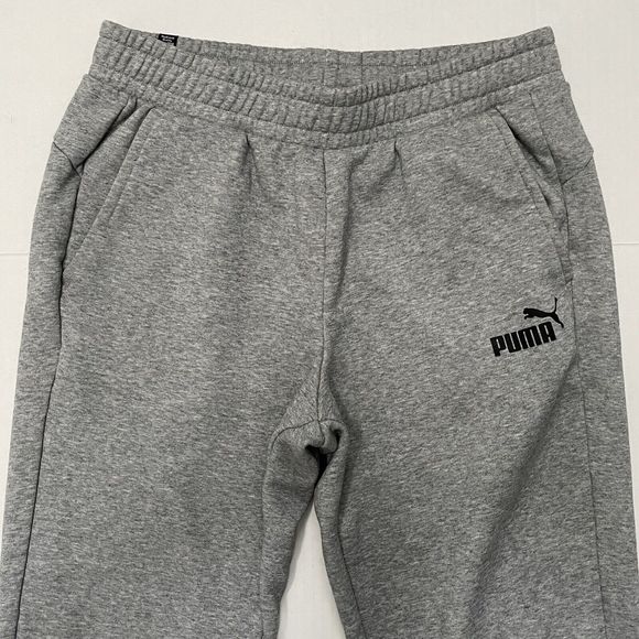 Mens PUMA Athletic Fleece Lined Sweats Sweatpants Sz L  Heather Gray Inseam 28” - Picture 4 of 10